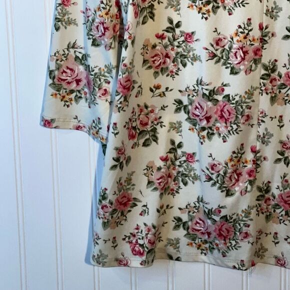 Doublju Wrap Top Women’s 2Xlarge Multicolor Floral Cottage Core 3/4 Sleeves - Picture 11 of 12
